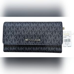 Michael Kors Black Jet Set Travel Large Trifold, NEW WITH TAGS!